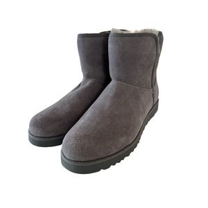 NEW! ‎ UGG Cory II Suede & Sheepskin Winter Ankle Bootie grey - 11